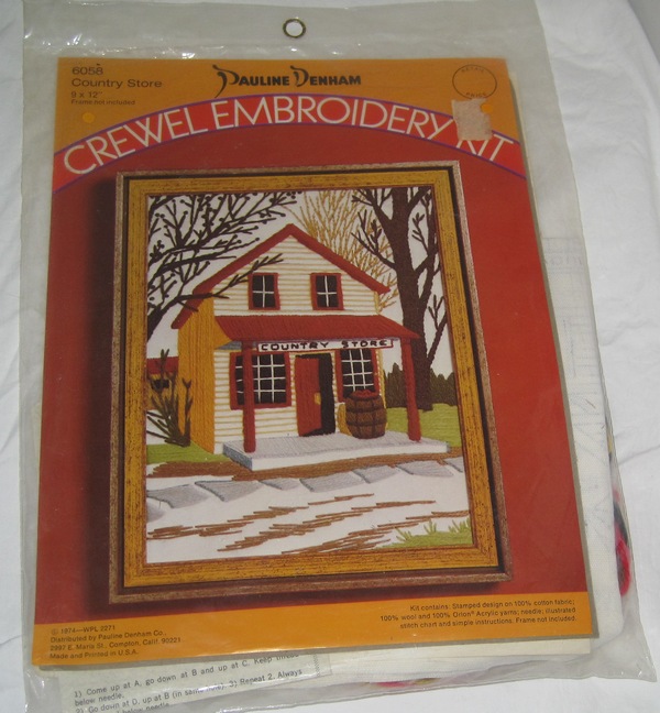 Pauline Denham Country Store Crewel Embroidery Kit SEALED - Click Image to Close