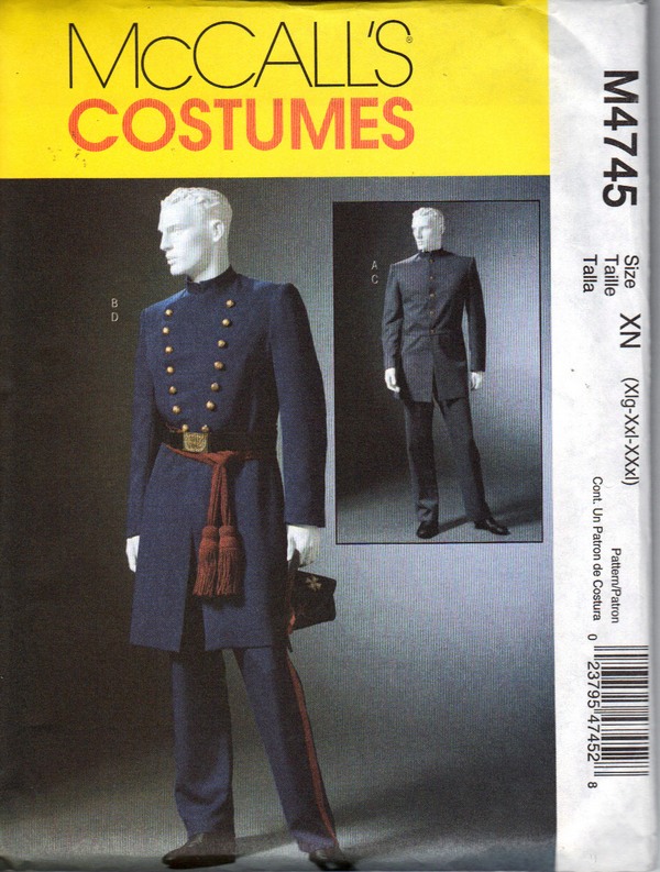 McCalls 4745 Pattern Civil War Uniform Costume XN UNCUT - Click Image to Close