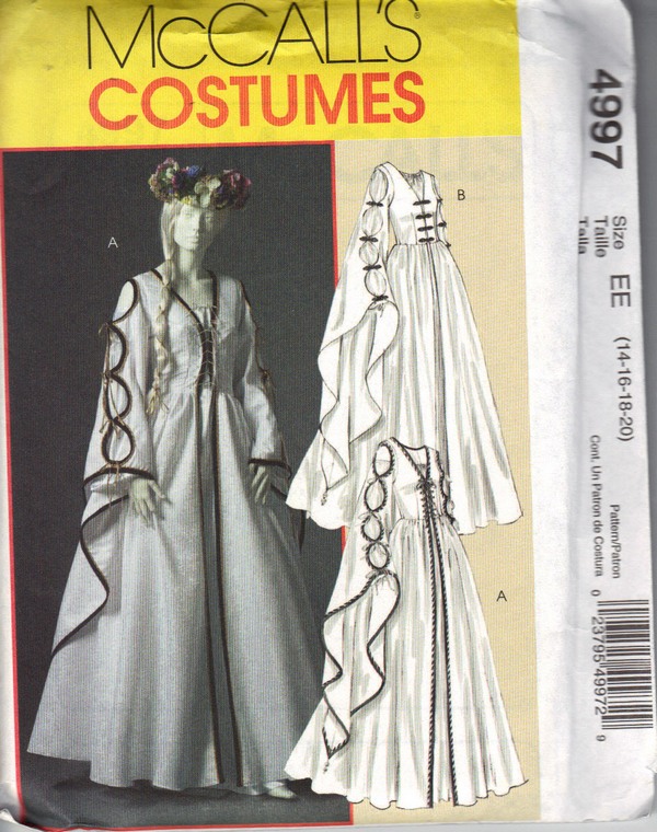 McCalls 4997 EE Renaissance Dress Pattern UNCUT - Click Image to Close
