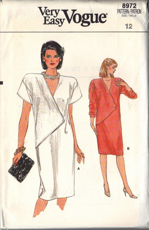 Vogue 8972 Asymmetrical Dress Pattern Size 12 UNCUT - Click Image to Close