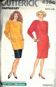 Butterick 4360 Misses Dress Tunic Skirt Pattern UNCUT Large
