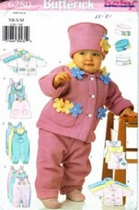 Butterick 6280 Infant Jacket Vest Jumper Jumpsuit Pattern UNCUT