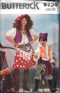 Butterick 6730 Kids Pirate Costume Pattern UNCUT