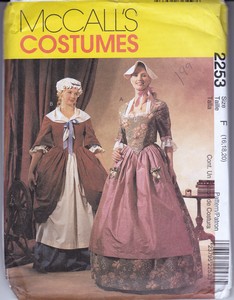 McCalls 2253 Revolutionary Dress Costume Pattern Size F UNCUT