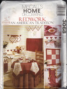 McCall's 3068 Redwork American Tradition Sewing Pattern