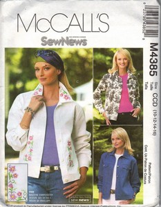 McCall's 4385 Jean Jacket Sewing Patern UNCUT