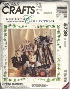 McCall's 5739 Cat Family Soft Doll Pattern UNCUT