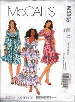 McCalls 5805 Laura Ashley Dress Pattern UNCUT