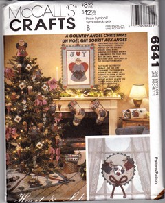 McCalls Country Angel Christmas Craft Pattern Uncut