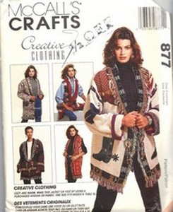 McCalls 877 Afghan Jacket Vest Pattern UNCUT