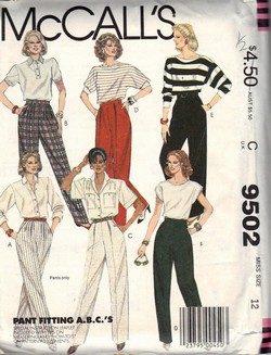 McCalls 9502 Classic Pants Pattern UNCUT