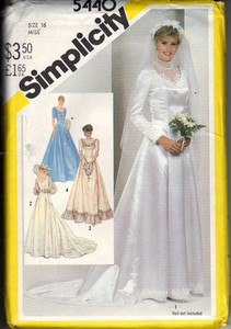 Simplicity 5440 Wedding Dress Vintage Pattern UNCUT