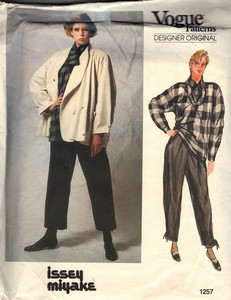 Vogue 1257 Issey Miyake Jacket Top Pants Pattern Size 12 uncut
