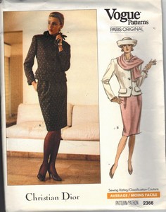 Vogue 2366 Christian Dior Suit Pattern Large UNCUT