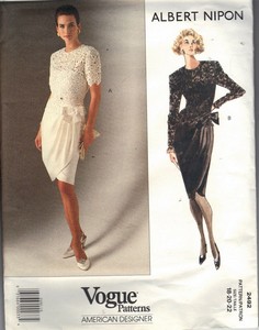 Vogue 2492 Albert Nipon Dress Pattern 18-20-22 UNCUT