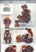 Butterick 3789 Luv 'N Stuff Best Friends Stuffed Doll Pattern UN