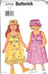 Butterick 6558 Toddlers Dress Hat Pattern