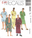 McCalls 8524 Size Z Mens Pajamas Robe Pattern UNCUT