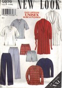 New Look 6816 Unisex Pajama Robe Pattern UNCUT