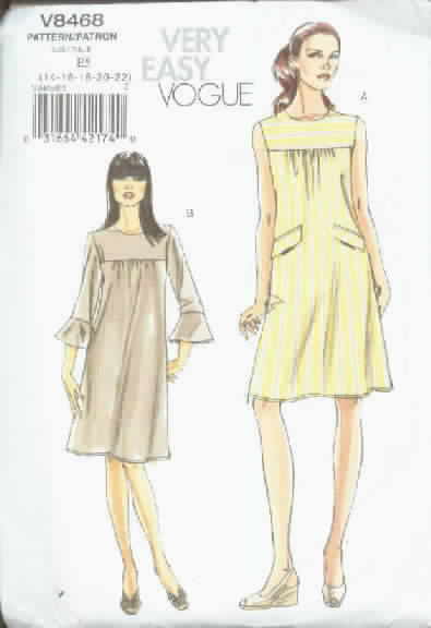 Vogue V8468 Easy, Loose-Fitting Dress Pattern Size E5 Vogue V8468 Easy, Loose-Fitting Dress Pattern Size E5
