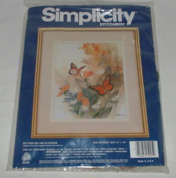 Butterflies and Blossoms Stitchery Kit Sealed