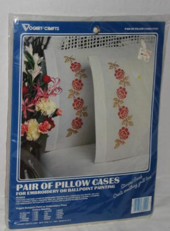 Pair of Pillow Cases for Embroidery - Roses