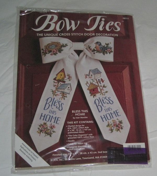 Bow Ties Cross Stitch Door Decoration Kit - Click Image to Close