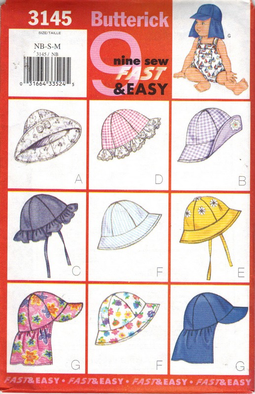 Butterick 3145 Infants Hat and Romper Pattern NEW - Click Image to Close