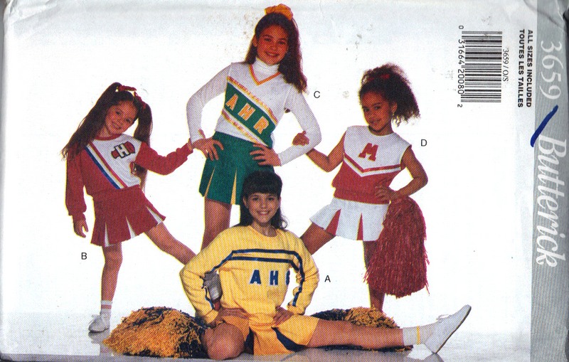 Butterick 3659 Girls Cheeleader Costume Pattern - Click Image to Close