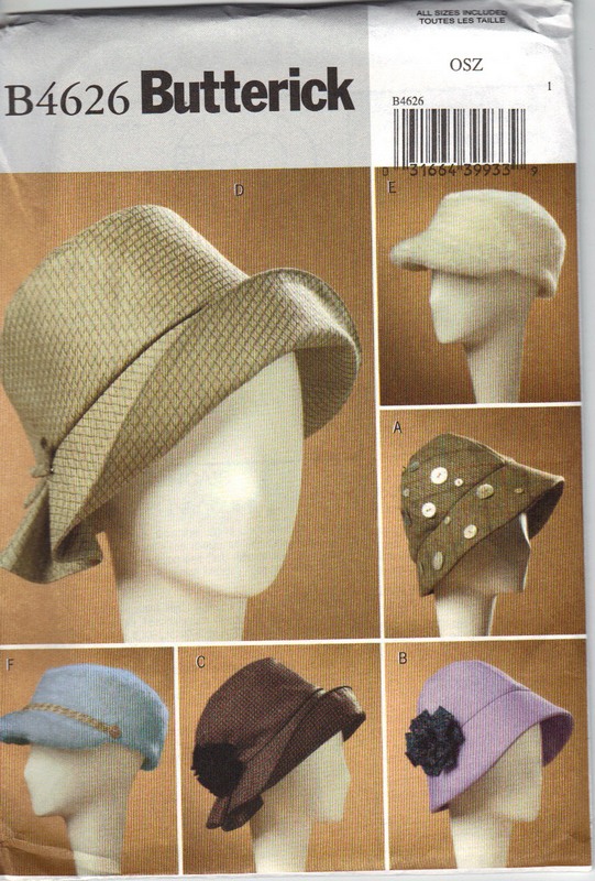 Butterick B4626 Hat Pattern Various Styles UNCUT - Click Image to Close