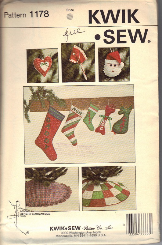 Kwik Sew 1178 Christmas Pattern SEALED - Click Image to Close