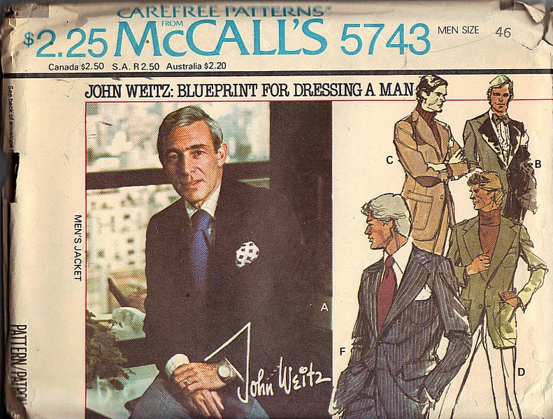 McCall's 5743 John Weitz Jacket Pattern Size 46 UNCUT - Click Image to Close