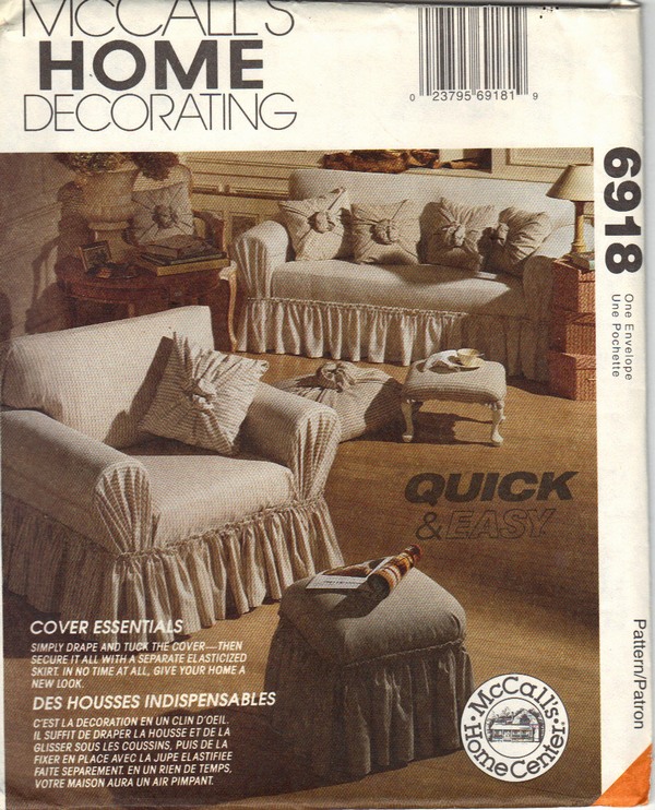 McCall's 6918 Slipcover Pattern UNCUT - Click Image to Close