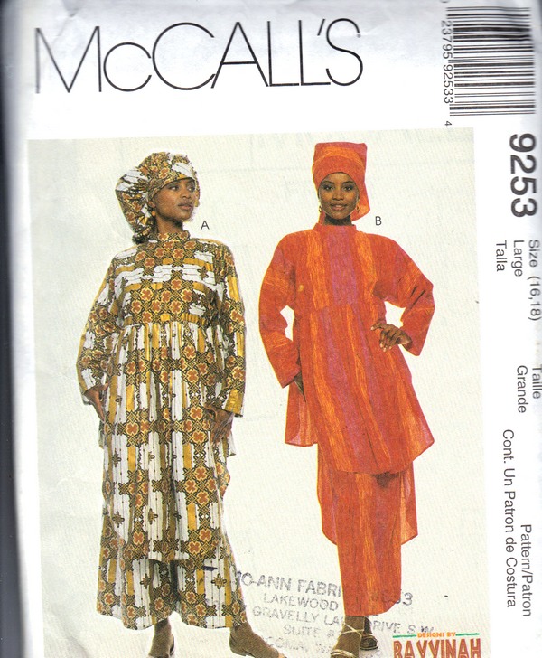 McCalls 9253 African Look Separates Sewing Pattern UNCUT - Click Image to Close