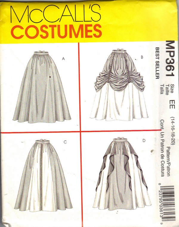 McCall's MP361 Renaissance Skirt Costume Pattern UNCUT - Click Image to Close
