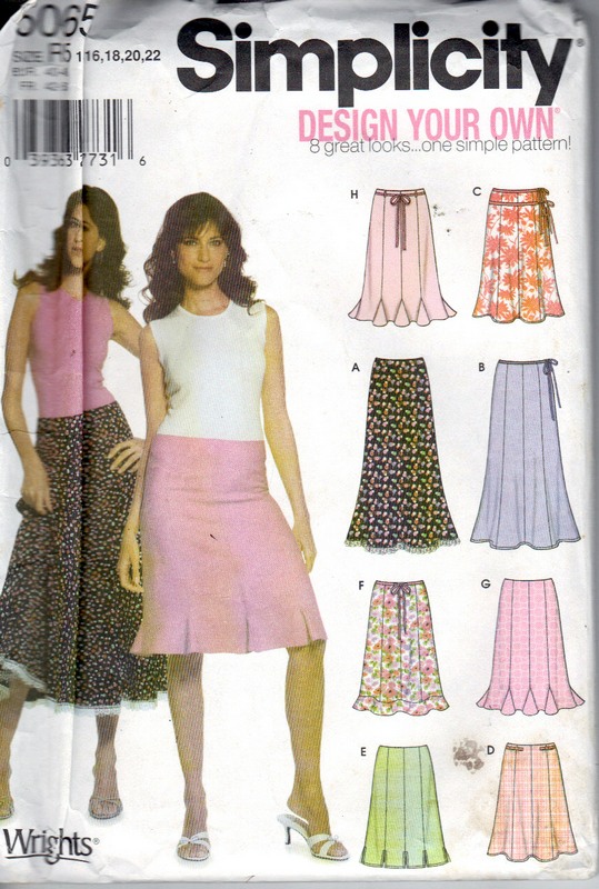 Simplicity 5065 Size R5 Design Your Own Skirt Pattern UNCUT - Click Image to Close