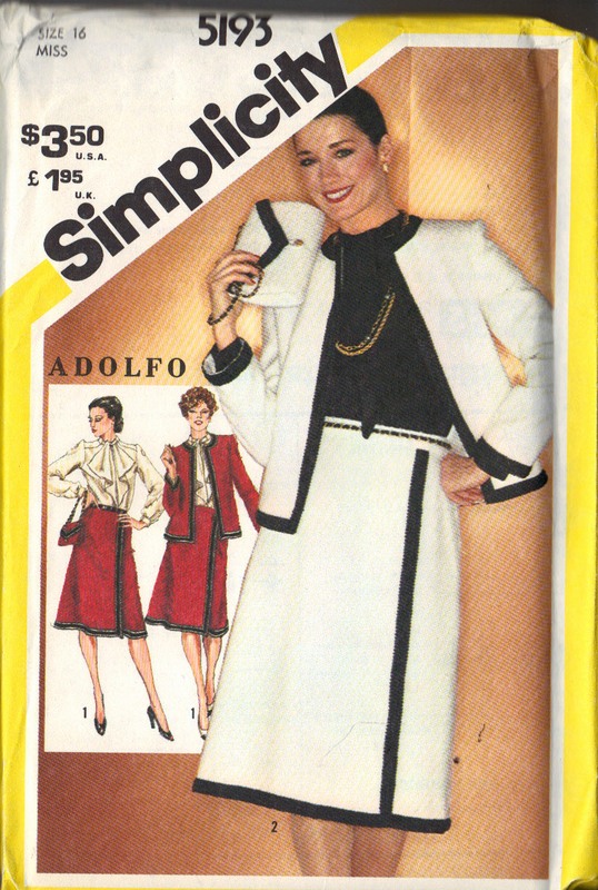 Simplicity 5183 Classic Adolfo Suit Pattern UNCUT - Click Image to Close