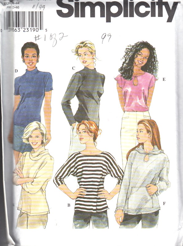 Simplicity 8809 Size PP Knit Top Pattern UNCUT - Click Image to Close