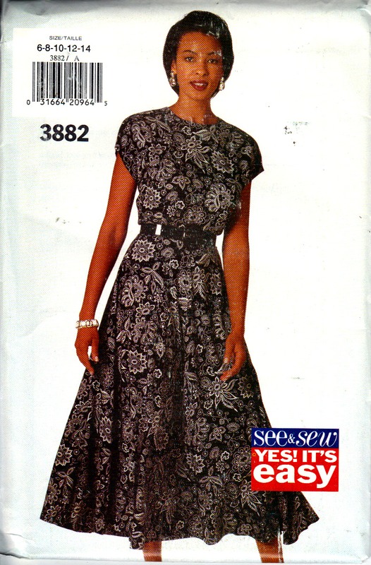 Butterick See & Sew 3882 Dress Pattern UNCUT - Click Image to Close