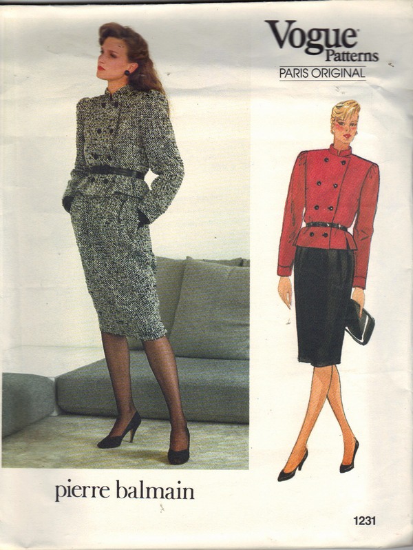 Vogue 1231 Pierre Balmain Pattern Jacket Skirt Size 12 uncut - Click Image to Close