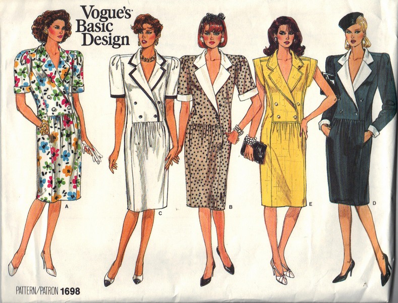 Vogue 1698 Basic Design Dress Pattern UNCUT 14-16-18 - Click Image to Close
