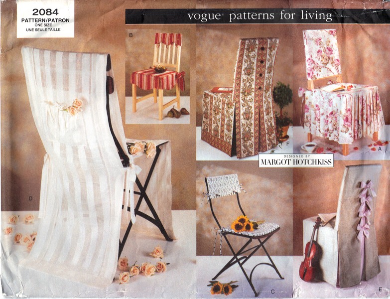 Vogue 2084 Margot Hotchkiss Chair Covers Pattern UNCUT - Click Image to Close