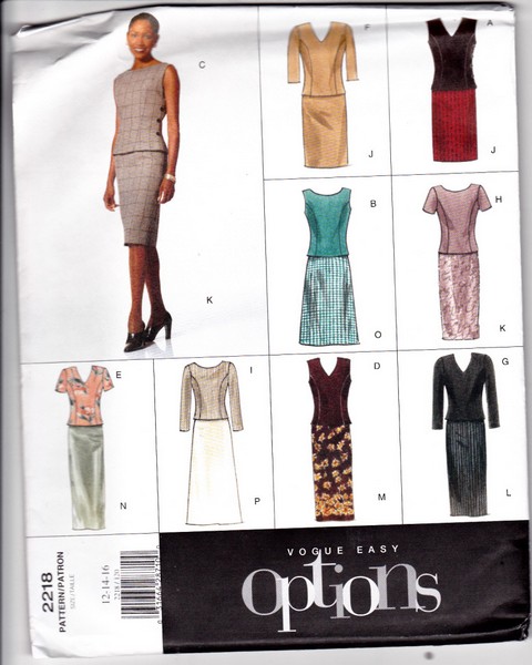Vogue 2218 Easy Options Top Skirt Pattern Uncut - Click Image to Close