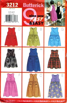 Butterick 3212 Girls Jumper Sewing Pattern NEW