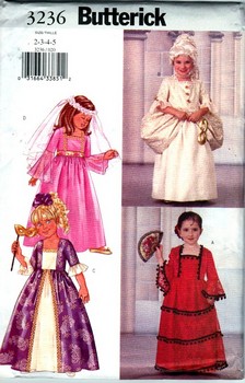 Butterick 3236 Girls Princess Costume Pattern NEW