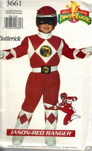 Butterick 3661 Jason Red Power Ranger Costume Pattern UNCUT