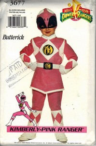 Butterick 3677 Kimberly-Pink Power Ranger Costume Pattern UNCUT