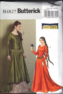 Butterick 4827 Medieval Renaissance Gown EE UNCUT