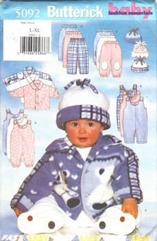 Butterick 5092 Infant Jacket Jumpsiut Pants Hat Pattern