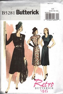 Butterick AA B5281 Retro '46 Sophisticated Dress Pattern UNCUT